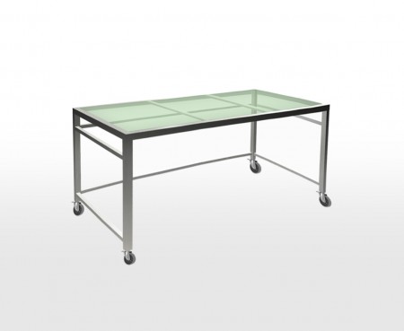 Mobile Buffet Table Glass Top